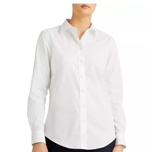 Lauren by Ralph Lauren button down shirt, size: S White